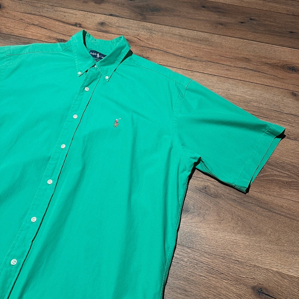 Vintage Ralph Lauren Green Blake Button Down Shirt Mens Large